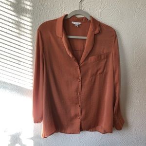 TOPSHOP Satin Pyjama Style Shirt